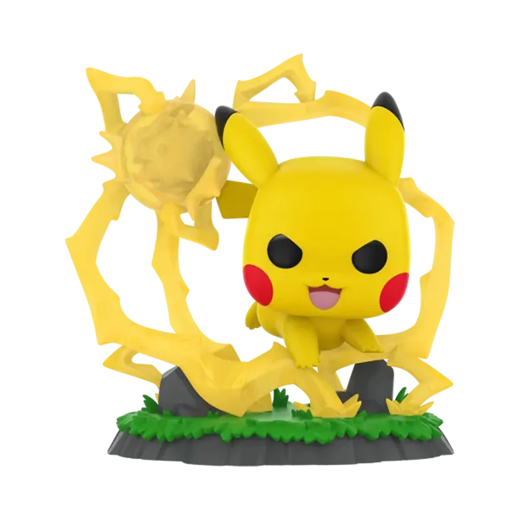 Funko POP Pokemon Pikachu Premium #1127 Vinylfigur mit gelber Blitz-Szenenbasis