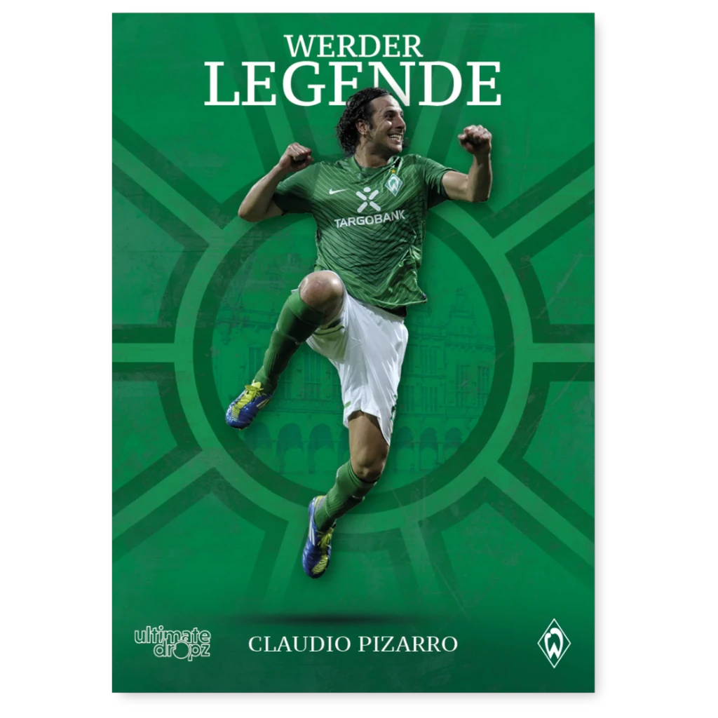 SV Werder Bremen Trading Card 100 Jahre Weserstadion – Werder Legende Claudio Pizarro Insert-Karte