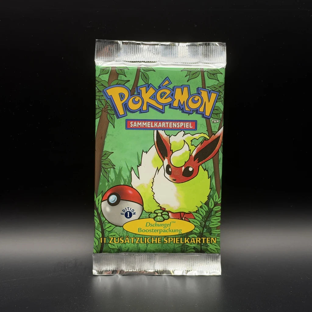 Pokemon Dschungel Booster 1. Edition Flamara Artwork deutsch original versiegelt Vorderseite