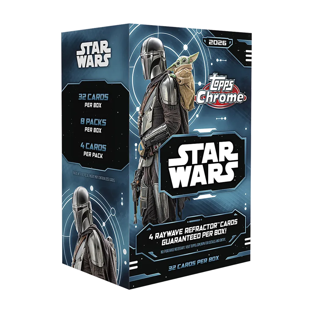 Topps Star Wars Chrome 2026 Value Box mit Mandalorian und Grogu