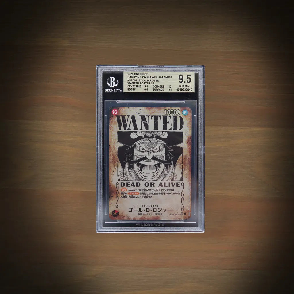 Gol D. Roger OP09-118 Wanted Poster SP aus OP13 japanisch BGS 9.5