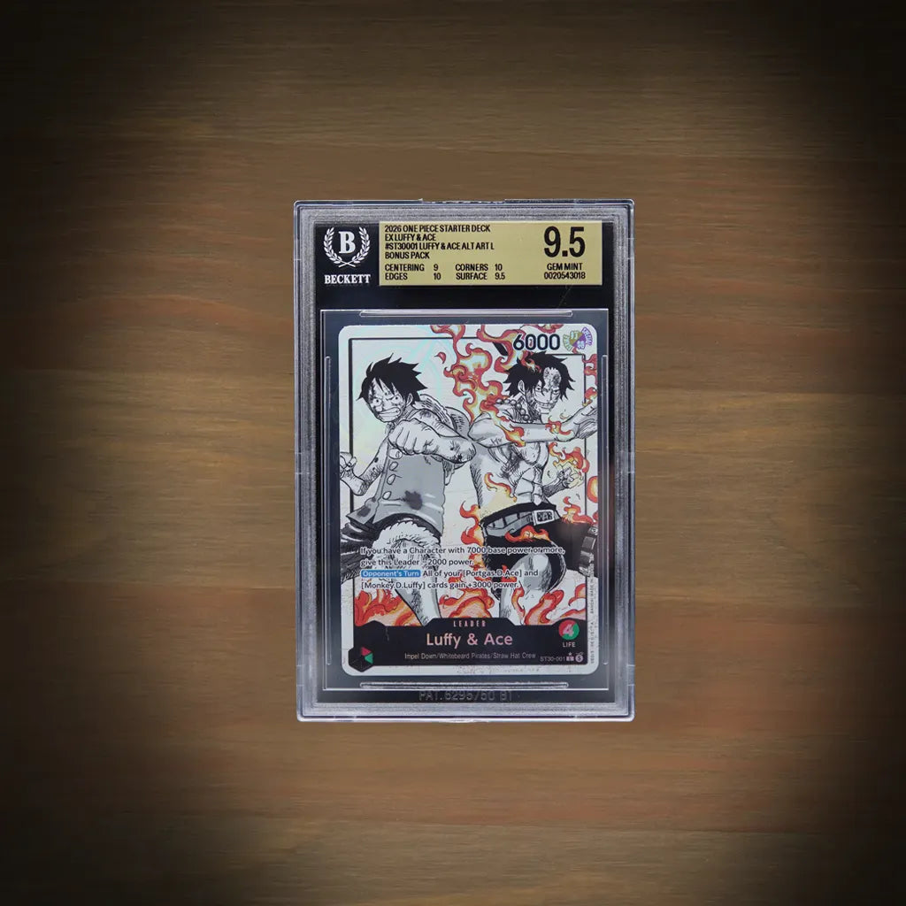 Luffy und Ace ST30-001 Leader Alternate Art englisch BGS 9.5