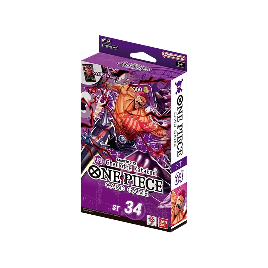 One Piece Card Game Purple Charlotte Katakuri Starter Deck ST34 Englisch mit OP-16 Boosterpack
