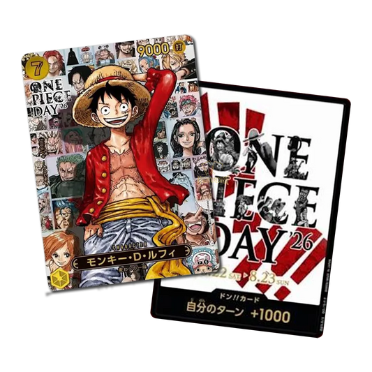 One Piece DAY 26 Premium Card Collection Monkey D. Luffy P-161 und DON Promo japanisch