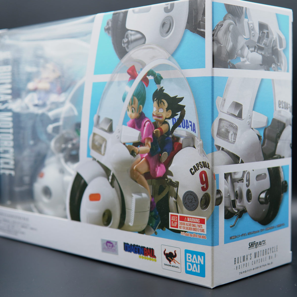 Dragon Ball Bulma's Motorcycle Hoipoi Capsule No. 9 – S.H.Figuarts Fahrzeug mit Son Goku 17 cm