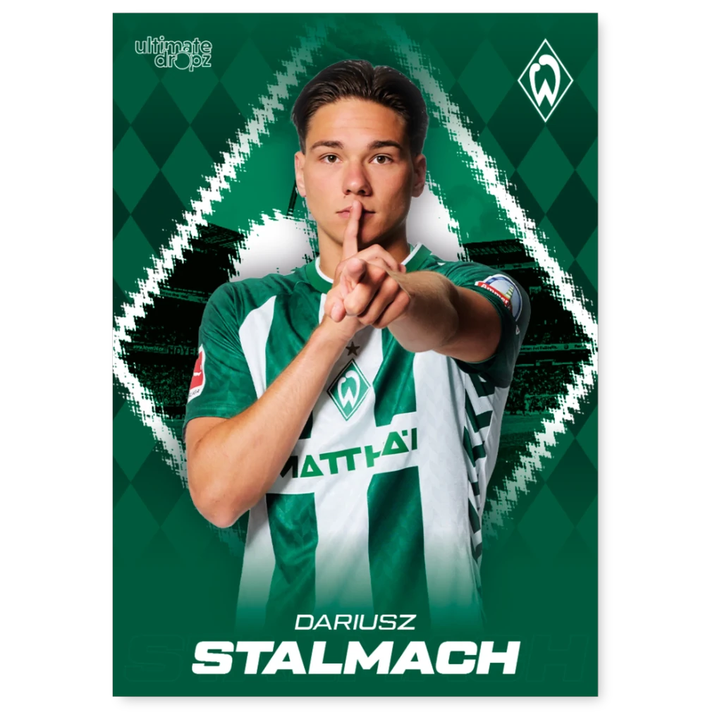 SV Werder Bremen Trading Card 100 Jahre Weserstadion – Base Karte Dariusz Stalmach im grün-weißen Heimtrikot